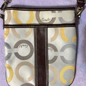 Coach Crossbody Bag - Brown, Yellow, and Gray